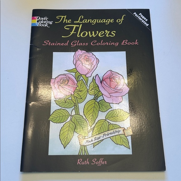 Dover Stained Glass Coloring Books Set flowers and butterfly - Picture 2 of 5